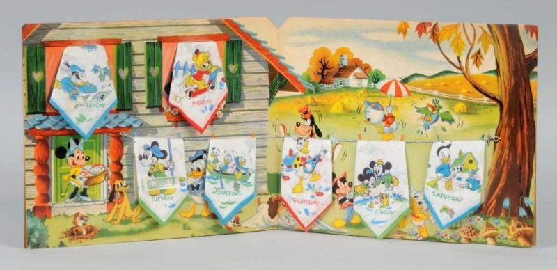 Appraisal: Original Donald Duck Handkerchiefs Description Storybook style display with seven