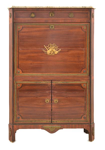 Appraisal: A FRENCH DIRECTOIRE STYLE GILT METAL MOUNTED MAHOGANY BUREAU with