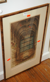 Appraisal: EDWARD SHARLAND 'ST GEORGES CHAPEL WINDSOR' HAND COLOURED ETCHING