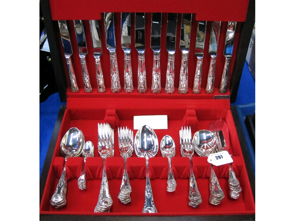 Appraisal: Modern cased piece silver plated cutlery set