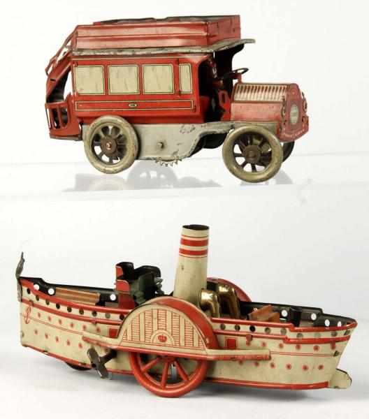 Appraisal: Lot of Tin Litho Orobr Vehicle Wind-Up Toys Description German