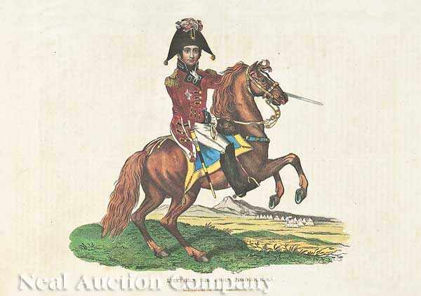 Appraisal: A Pair of Antique English Equestrian Prints hand-colored engravings Liet