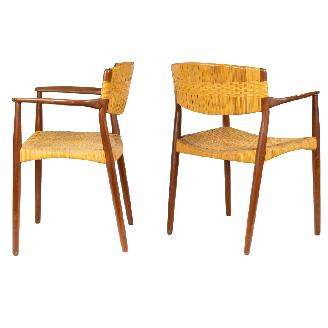 Appraisal: A Bender Madsen and Ejner Larsen Lounge Chairs pair Willy