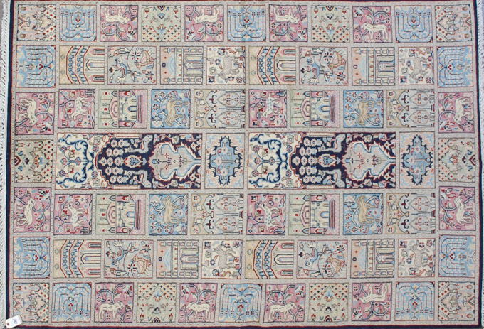 Appraisal: HAND KNOTTED ORIENTAL AREA RUG Persian garden panel design '