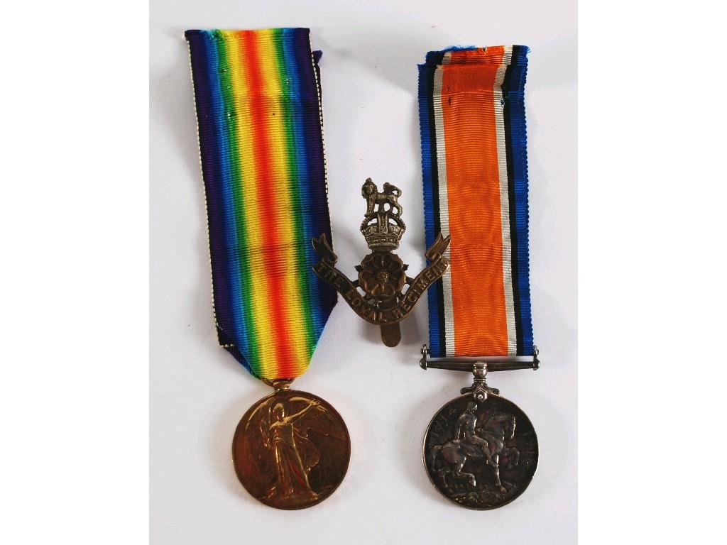 Appraisal: - WAR MEDAL AND A GREAT WAR VICTORY MEDAL awarded