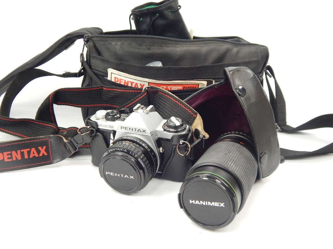 Appraisal: Photography a Pentax SLR camera in case with assorted lenses