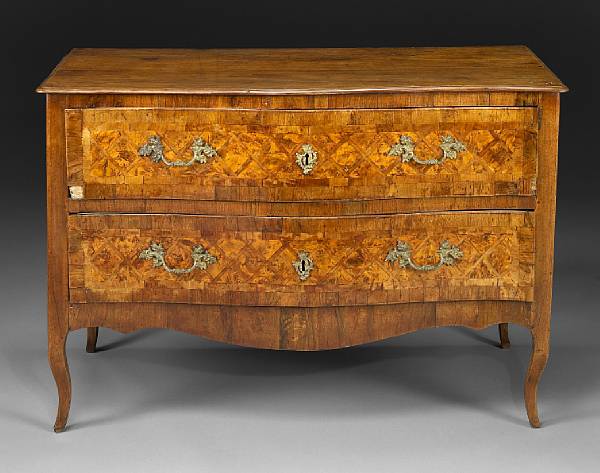 Appraisal: An Italian Rococo walnut parquetry commode third quarter th century