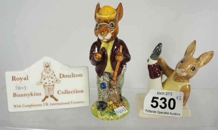 Appraisal: Royal Doulton Bunnykins Figures Autumn Days DB and Aerobic DB