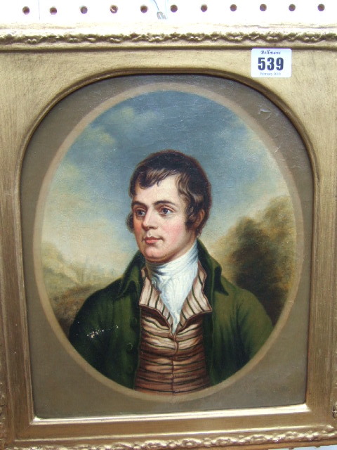 Appraisal: After Alexander Nasmyth Portrait of Robbie Burns head and shoulders