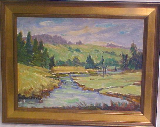 Appraisal: Roger Dennis American - oil on canvas board ''Chester VT