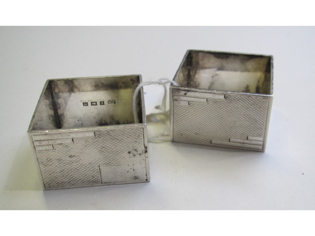 Appraisal: Pair of silver napkin rings Birmingham