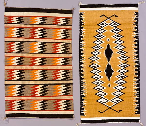 Appraisal: Two Navajo rugs size approximately ft in x ft in