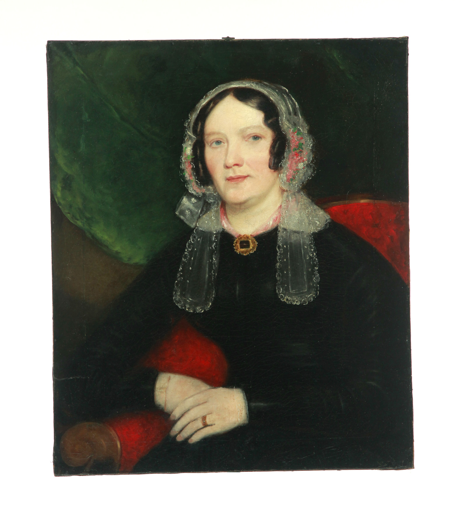 Appraisal: UNFRAMED PORTRAIT OF A LADY American mid- th century Seated