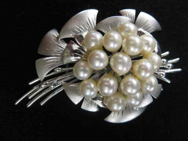 Appraisal: Pearl Brooch or Pendant large floral '' x - ''