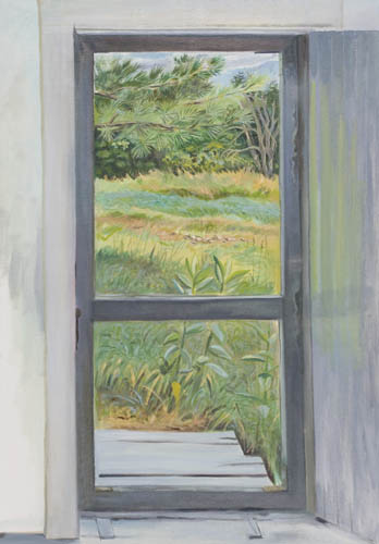 Appraisal: REGINALD GAMMON Back Door Landscape Oil on canvas x mm