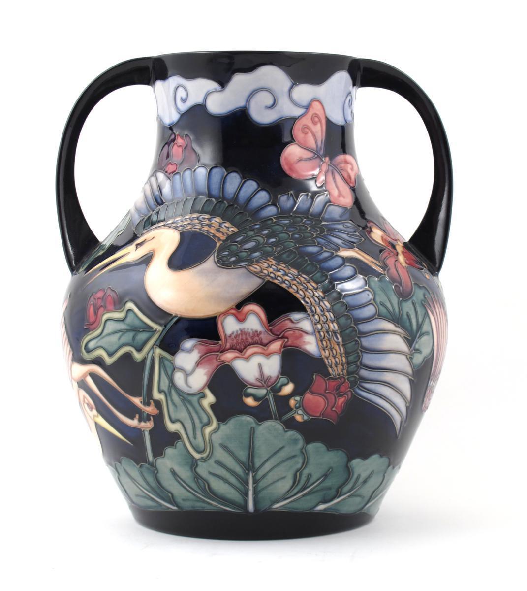 Appraisal: Kyoto a modern Moorcroft Pottery twin-handled vase