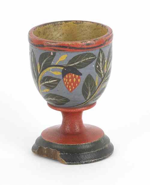 Appraisal: Joseph Lehn Pennsylvania - egg cup with blue ground and