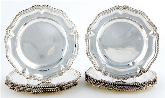 Appraisal: Set Georgian Old Sheffield service plates Matthew Boulton circa shaped