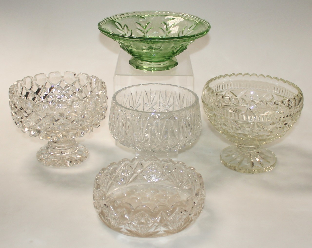 Appraisal: Various thC cut glassware to include a footed rose bowl