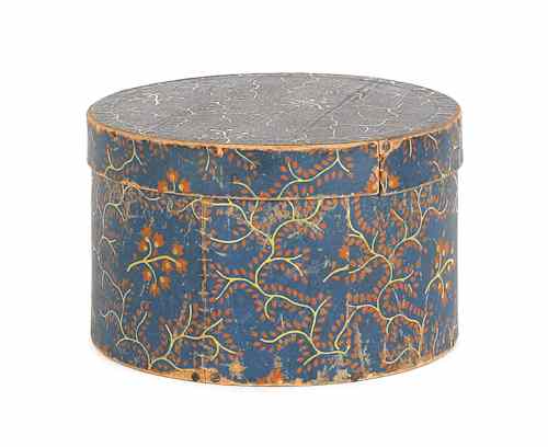 Appraisal: Wallpaper box mid th c with yellow and orange floral