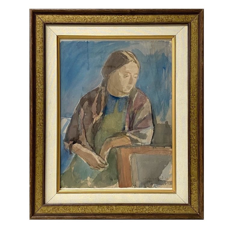 Appraisal: MEIER AKSELROD Russian - Watercolor Woman Possibly MEIER AKSELROD Russian