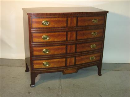 Appraisal: Hepplewhite style swell front mahogany and satinwood chest of drawers