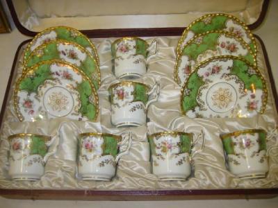 Appraisal: A SET OF SIX COALPORT PORCELAIN COFFEE CUPS painted and