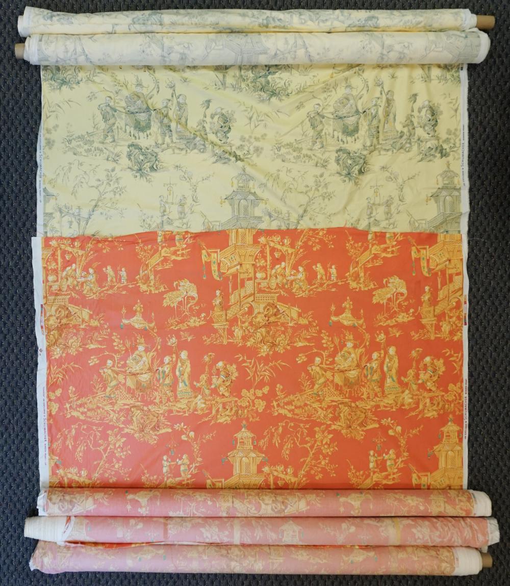 Appraisal: Five Rolls of Schumacher 'Chinois' Exclusive Screen Printed Fabric Three