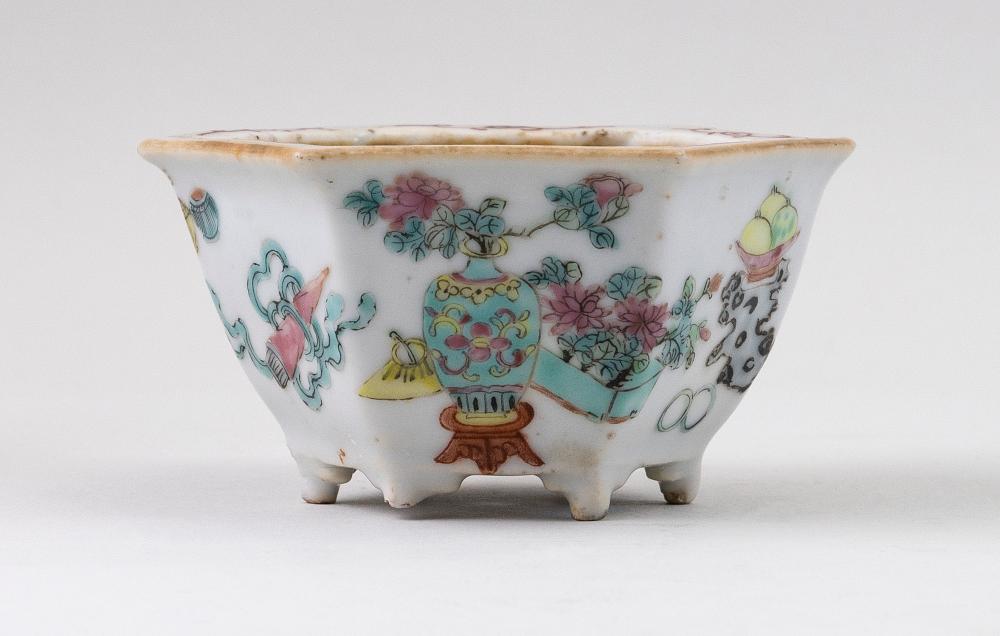 Appraisal: CHINESE MINIATURE FAMILLE ROSE PORCELAIN JARDINIERE LATE TH EARLY TH