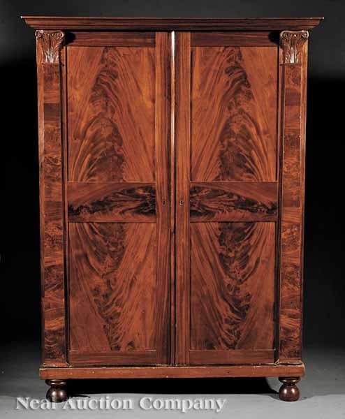 Appraisal: An American Classical Mahogany Wardrobe early th c Baltimore the