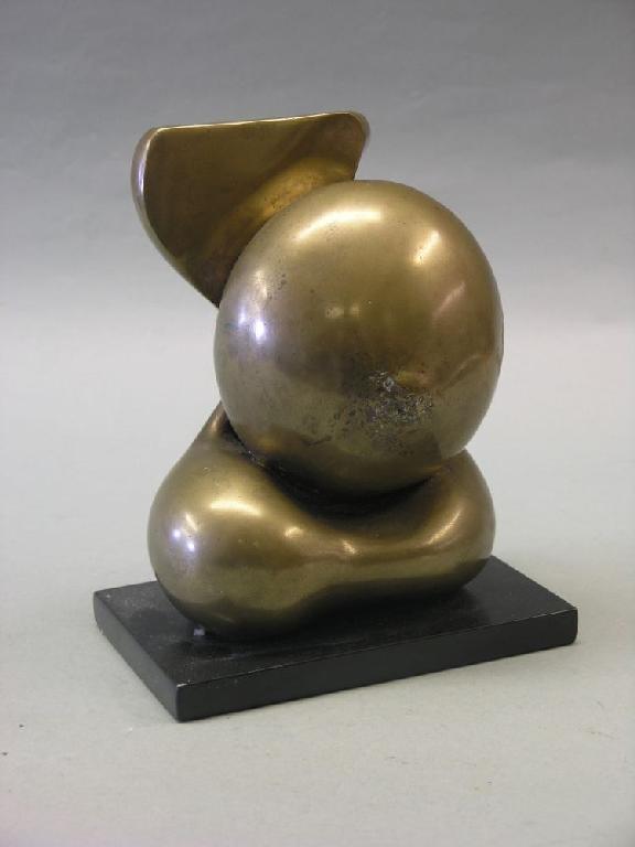 Appraisal: A contemporary bronze sculpture by Nadine Senft abstract form on