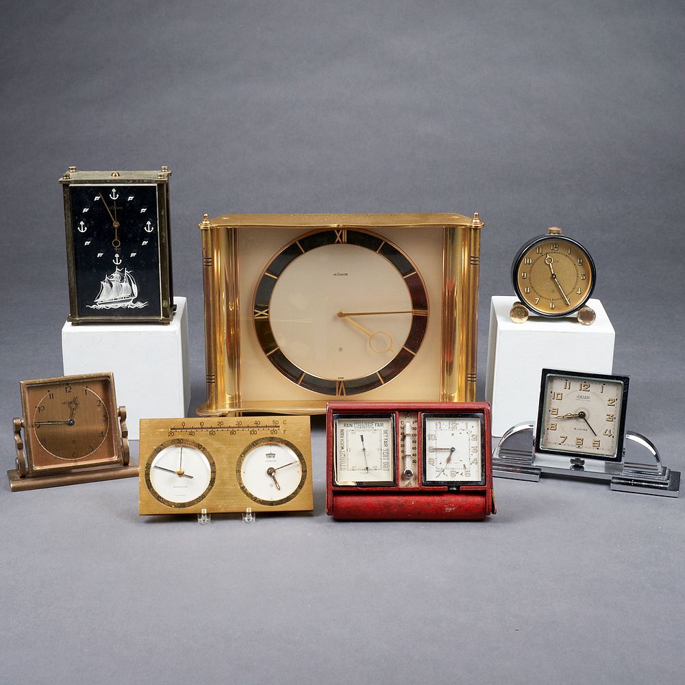 Appraisal: Grp Jaeger Le Coultre Desk Clocks - Barometer Group of