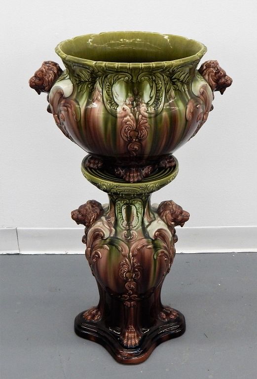 Appraisal: Antique Victorian Art Nouveau Jardiniere Pedestal United States C Multi