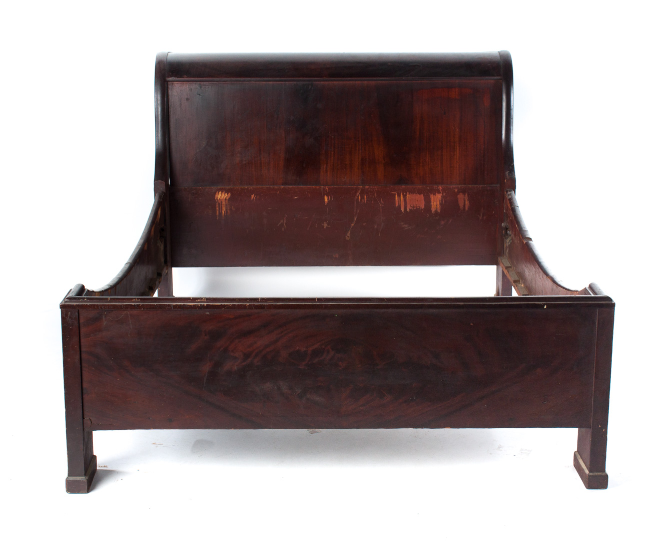 Appraisal: American mahogany sleigh bed Undernumber