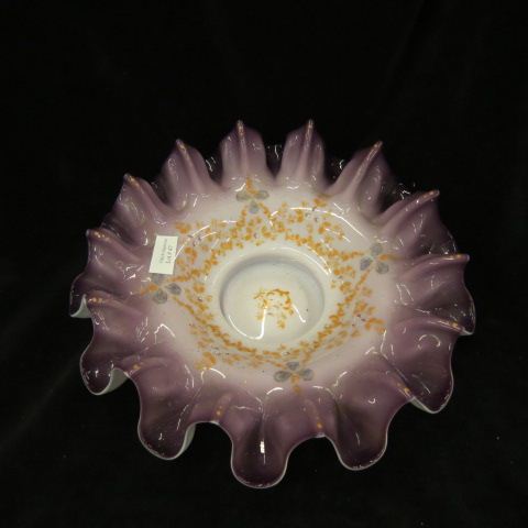 Appraisal: Victorian Art Glass Brides Bowl enameled floral on white with