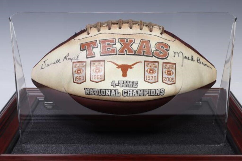 Appraisal: U OF TEXAS FOOTBALL SIGN DARRELL ROYAL MACK BROWNUniversity of