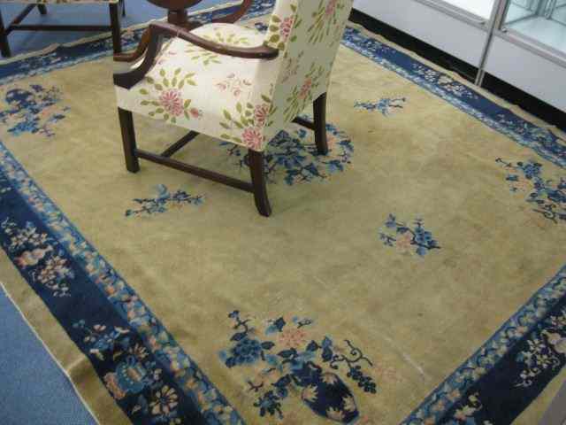 Appraisal: Deco Chinese Handmade Room Size Rug blue decoration with flowers