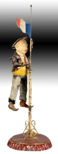 Appraisal: German Foxy Grandpa Tin Figure Climbing Pole Toy Description Hand-painted