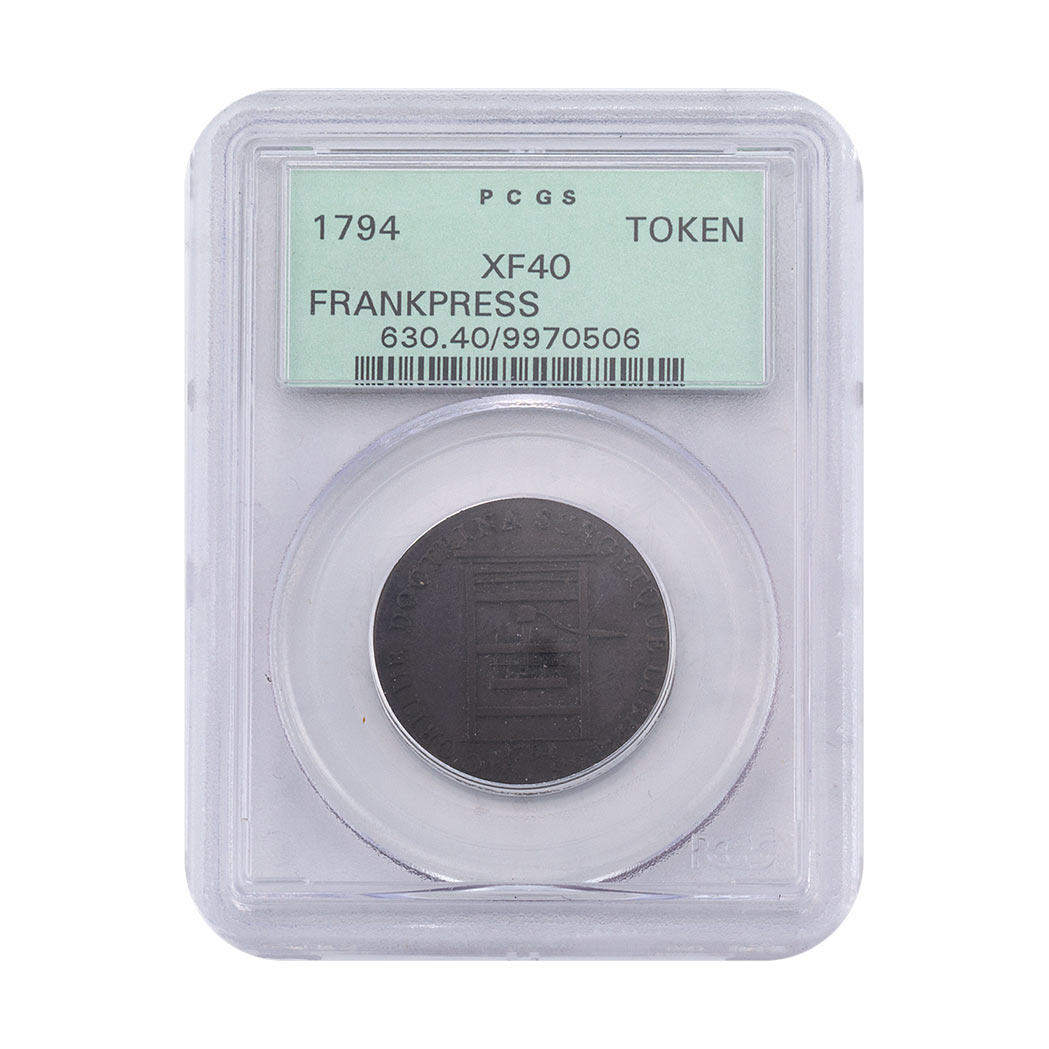 Appraisal: Franklin Press Token Copper graded Extremely Fine by PCGS Pleasing