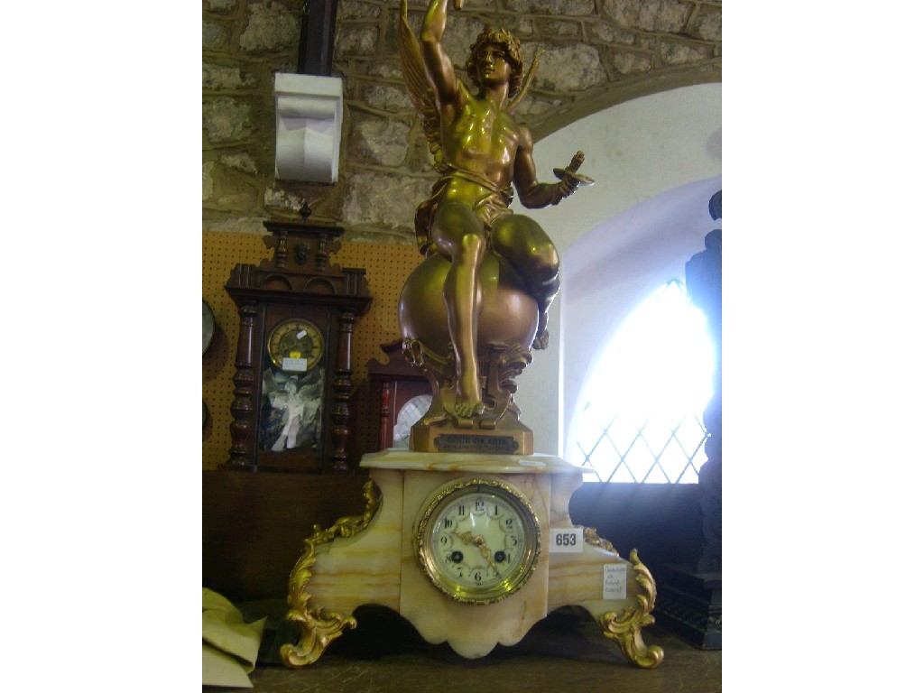 Appraisal: A substantial th century French mantle clock in a polished