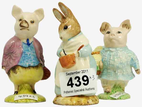 Appraisal: Beswick Beatrix Potter Figures Mrs Rabbit Cooking BP b Pigling