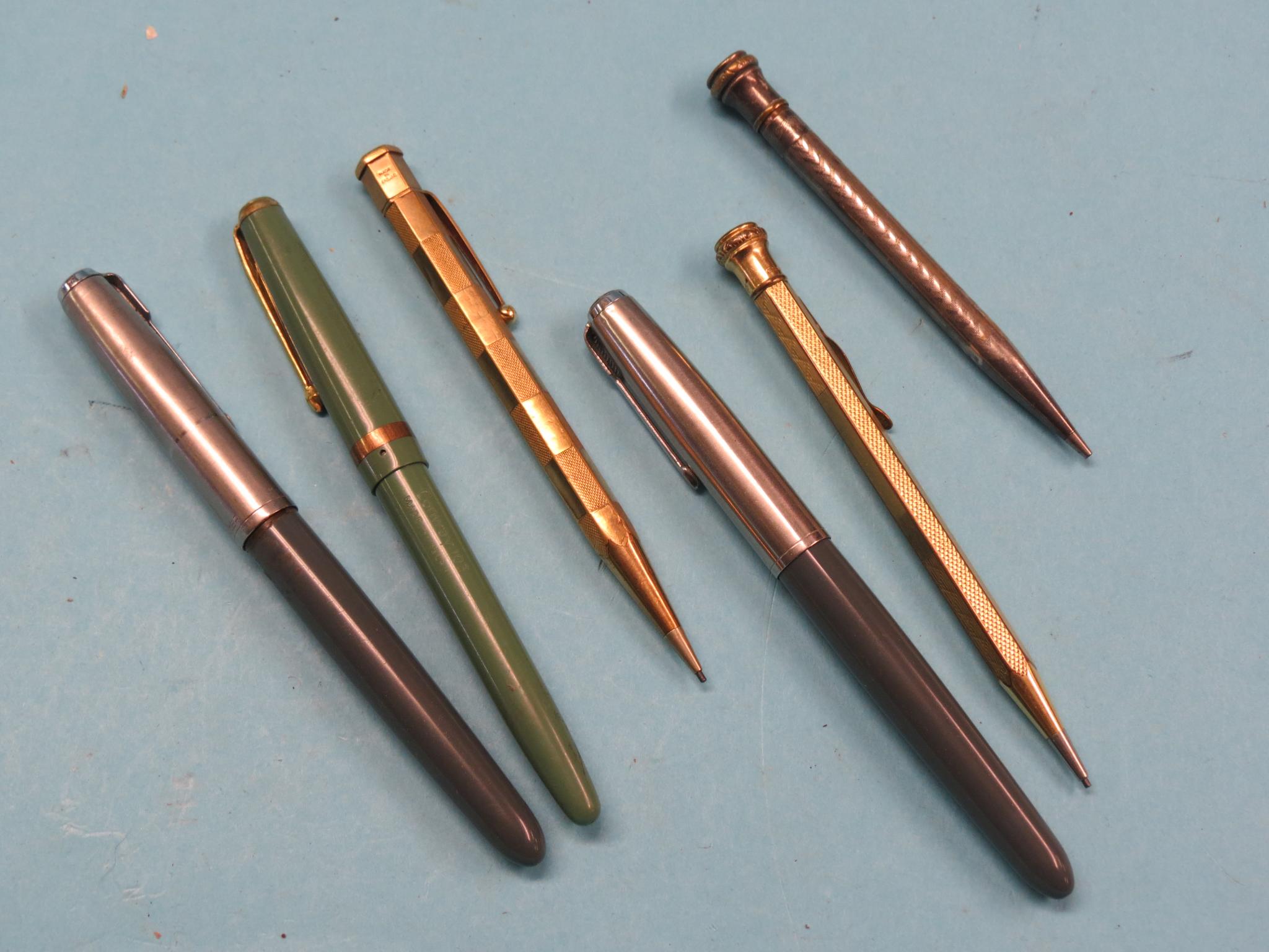 Appraisal: A Conway fountain pen two Parker fountain pens and three