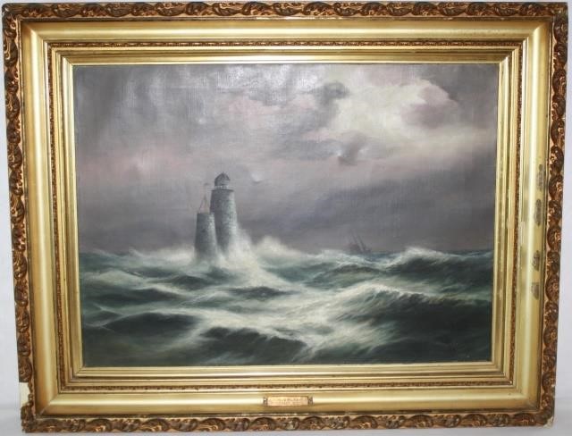 Appraisal: PAULINE MEYER COLYAR - NEW BEDFORD OILON CANVAS TITLED WHALEBACK