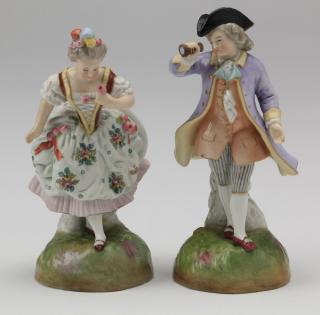 Appraisal: Meissen Two Meissen-style hand painted porcelain figurines in th century