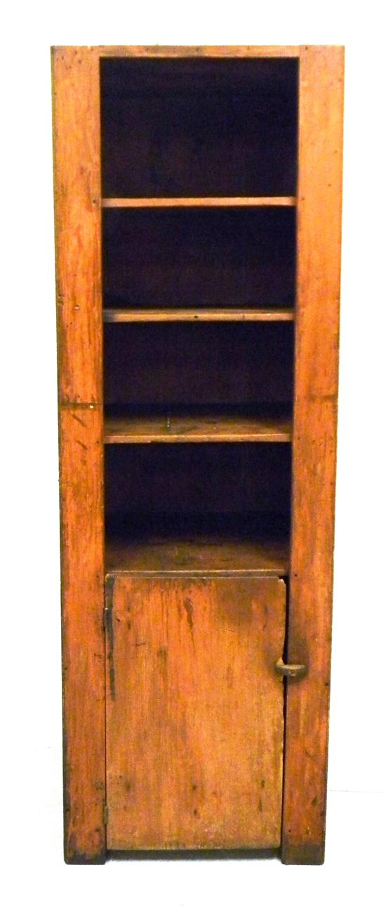 Appraisal: Chimney cupboard American th C pine with open shelved top