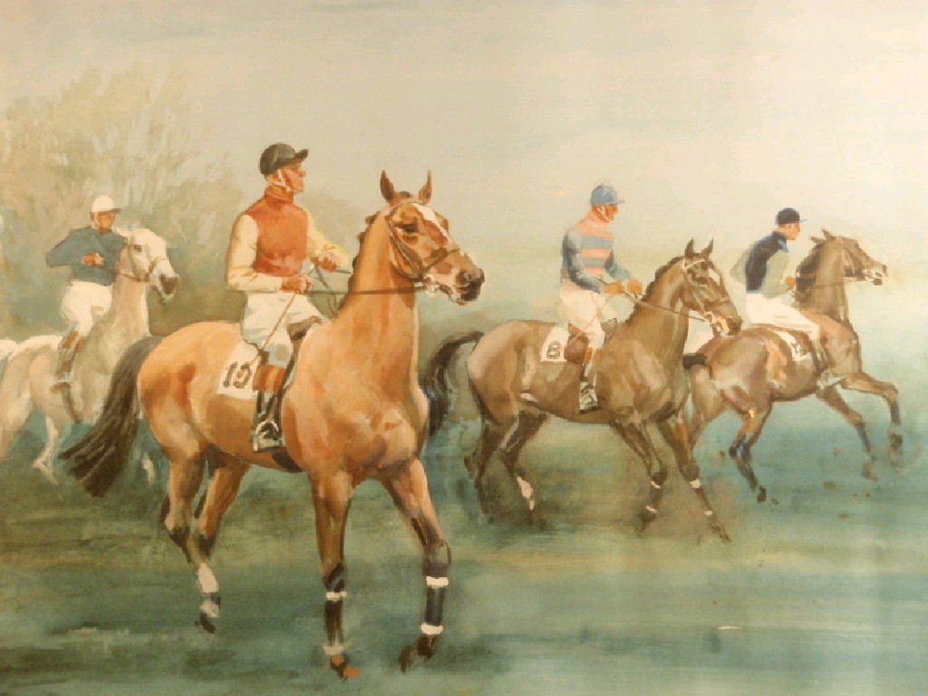 Appraisal: John Theodore Kenney - 'The Off' a racing scene watercolour