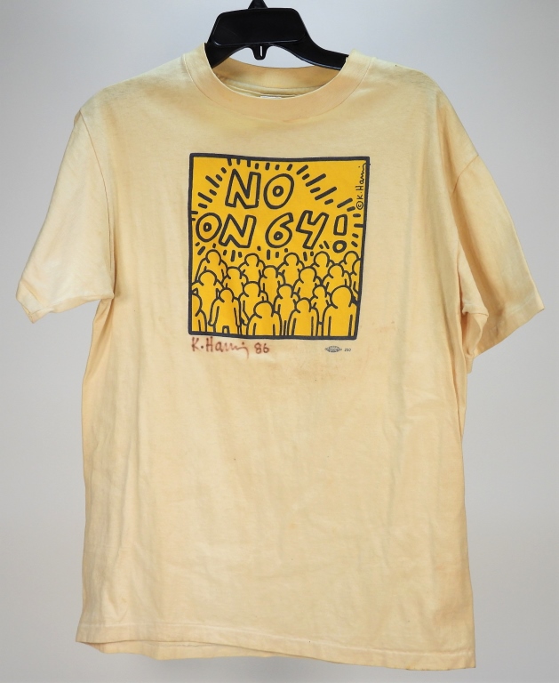 Appraisal: KEITH HARING NO ON POP SHOP SIGNED SHIRT New York