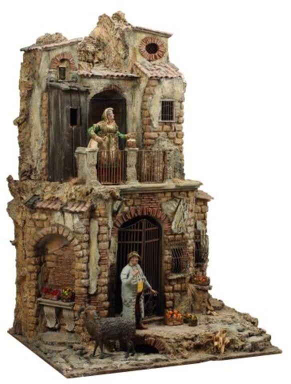 Appraisal: NEAPOLITAN STYLE CRECHE MODEL OF A HOUSE HLarge Neapolitan style