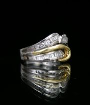 Appraisal: Fancy Lady's Diamond Ring Modern style platnium ring with K