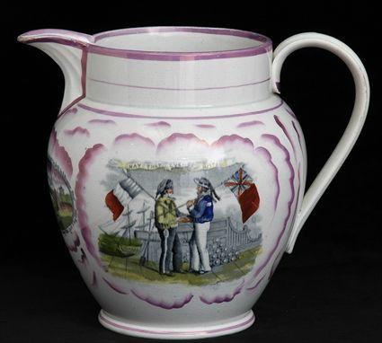 Appraisal: SUNDERLAND ROSE LUSTRE PITCHER VIEW OF THE CAST IRON BRIDGE